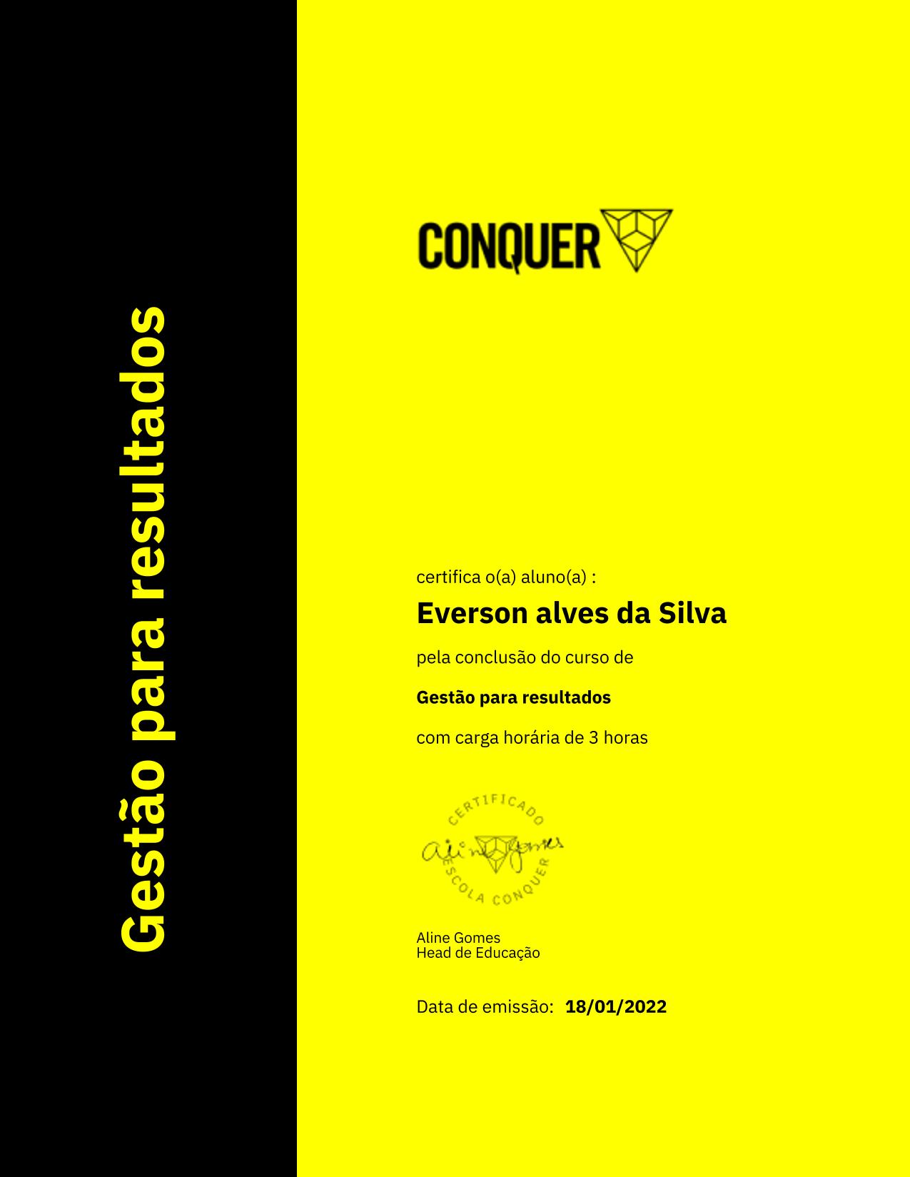 Certificado de Gestão para resultados